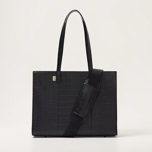 BÉIS The Work Tote in Black Croc NWOT